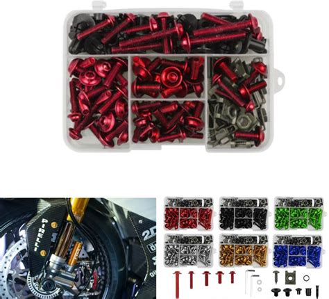 cnc gold bolts|Motorcycle Fairing Bolt Kit 195pcs M5 M6 Motorcycle Windscreen .
